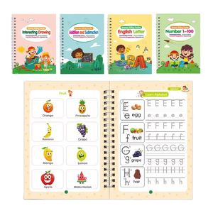 สมุดฝึกเขียนอักษรเวทมนตร์แบบนำกลับมาใช้ใหม่สำหรับเด็กก่อนวัยเรียน ฝึกเขียนลายเส้นสำหรับเด็ก - Product Image 2