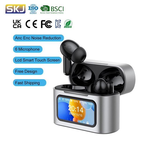 High Quality ANC ENC Earbuds 6Mics Noise Cancelling Sports Earphones Bluetooth 5.3 Tws Earphones Wireless Gaming Headphones