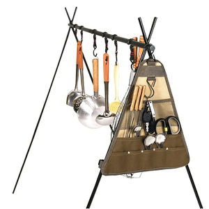 20L Outdoor Tableware Storage Bag <b>Roll</b> <b>Canvas</b> Chopstick Spoon Fork Organizer Printed Logo Camping Cooking Utensil Storage Pack - Product Image 5