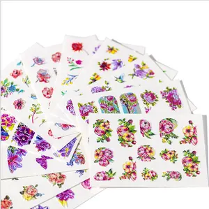 New 5D embossed nail stickers with back glue flower DIY nail stickers