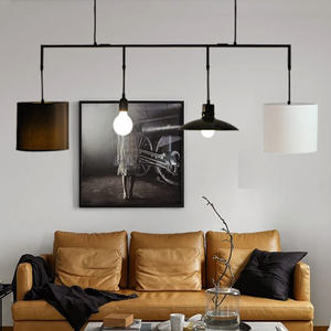 Nuevo diseño E27 minimalista luz mixto cuatro en una tela metálica colgante lámpara - Product Image 3