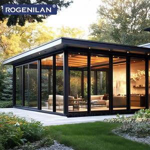 Véranda autoportante en <span class=keywords><strong>aluminium</strong></span> préfabriquée de style américain ROGENILAN, insonorisée et isolée thermiquement, avec verre, pour patio - Product Image 6