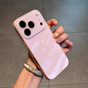 Suitable for iPhone 17 Pro Max case, rose pink liquid crystal glass lens film, full-cover anti-fall <b>phone</b> case - Product Image 2