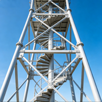 Structure de support de tour radar en treillis d'acier galvanisé Q420B à 4 pieds, durable et résistante au vent, pour la surveillance météorologique