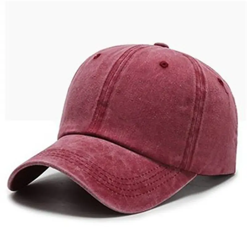 جديد مغسول قطن سادة شعار مخصص قبعة قطنية غير منظمة مع قبعة لسان بطة للذكور