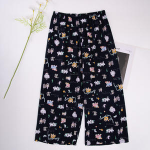 10 couleurs coton rayonne sommeil <span class=keywords><strong>pantalon</strong></span> femmes été coupe ample jambe large salon <span class=keywords><strong>pantalon</strong></span> respirant aéré 3/4 confortable vêtements de détente - Product Image 6