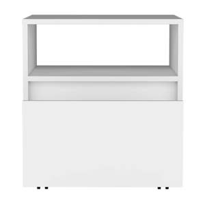 Nightstand 20H White With One <b>Open</b> Shelf And Drawer Casters - Product Image 4
