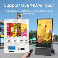 Affichage numérique portable et mobile à haute luminosité, alimenté par batterie, étanche, pour la vente au détail en extérieur, totem