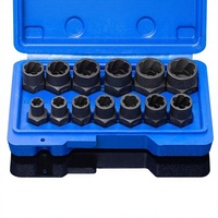 Extracteur de boulons/vis de pneu endommagés et rouillés, outil antidérapant pour douilles, gadget de démontage de vis, 13/14 pièces en chrome-molybdène