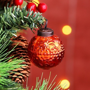 12 Vintage Mercury Large <b>Christmas</b> Ornaments Orange Unique Glass <b>Christmas</b> Balls for <b>Christmas</b> Tree, Halloween, New Year - Product Image 4