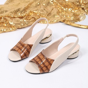 Sandales élégantes pour femmes à bout ouvert, talon bloc, style slingback, confortables pour de multiples occasions sociales quotidiennes - Product Image 1