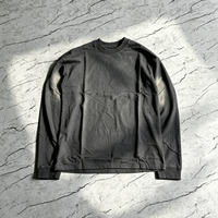T-shirt à manches longues en coton vierge de qualité supérieure 300 g/m² avec logo personnalisé imprimé, coupe ample, effet délavé, pour homme – Fabrication haut de gamme