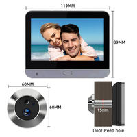 4.3 pouces WIFI Tuya APP Door viewer judas caméra avec détection de mouvement humain PIR pour la sécurité de l'appartement à la maison
