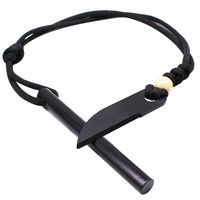 Ferro Rod traditionnels — acier inoxydable, 4 pièces, 10*100mm, pour aventure brousse, avec couteau