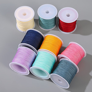 Cordon tressé en <span class=keywords><strong>nylon</strong></span> 0,8 mm, 50 m/bobine, plus de 70 couleurs, fil résistant à la décoloration pour la fabrication de bijoux, fil à perler pour bracelet, artisanat DIY, vente en gros - Product Image 1