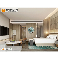 Vente directe d'usine, ensembles de meubles de chambre d'hôtel commerciaux en bois massif modernes, lit de taille standard, design de luxe de haute qualité, Rong