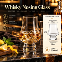 Verre de dégustation professionnel pour whisky Tulip, 200 ml, base lourde, verre de dégustation pour Cognac, spiritueux, bar, hôtel, vente en gros