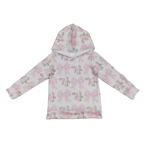 RTS Flower Bows Print Niños Niñas Sudaderas con capucha de manga larga Pullover Camisa Venta al por mayor Boutique Moda Bebé Niñas Sudaderas Top - Product Image 1