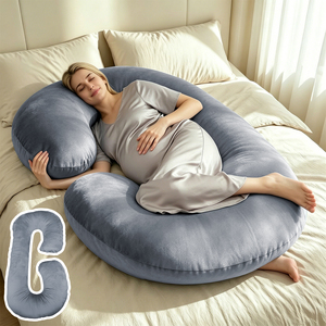 Almohada de Embarazo en Forma de C de 140 cm, Almohada de Maternidad de Cuerpo Completo, Envío Directo desde la UE, Funda de Terciopelo - Product Image 1