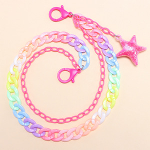 Chaîne de pantalon double couche Yueli avec pendentif étoile couleur bonbon, en résine acrylique, chaîne de corps tendance pour usage quotidien, été 2025 - Product Image 4