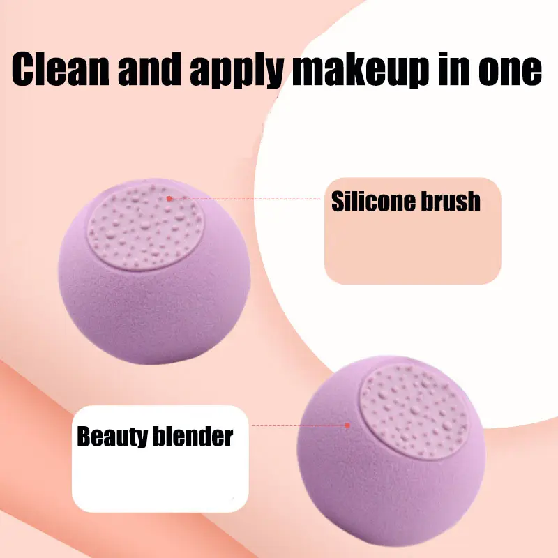 Beauty egg wholesale flying saucer beauty egg plus silicone 2-in-1 makeup + clean cotton pad makeup egg