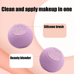 Beauty Egg Wholesale Flying Saucer Beauty Egg Plus Silicone 2-in-1 Makeup + Clean Cotton Pad Makeup Egg