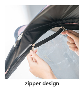 Outdoor wasserdicht transparent benutzer definierte Logo Farben Full Cover Roller Mann Frauen Motorrad Regen Sonne Elektro fahrrad Baldachin Regenschirm - Product Image 4