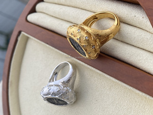 Anillo de Moneda Antigua Helios Estilo Dibujo, Plata S925, Retro, Lujo Ligero, Chapado en Oro de 18k y Rodio, con Circonita, Joyería Fina para Hombre - Product Image 3