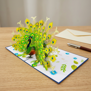 Tarjeta Pop-up 3D de Animales, Manualidades de Papel Hechas a Mano, Diseño Personalizado, Decoración del Hogar, Regalos de Acción de Gracias, Corte Láser, Vietnam, Hanói, Viet-Craft - Product Image 1