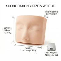 Tête de mannequin 3D pour la formation aux extensions de cils - Petite poupée en PVC pour les écoles et académies de beauté - Outil de pratique des extensions de cils
