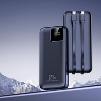 Cargador Portátil de Alta Calidad de 22.5W con Carga Rápida, Logotipo Personalizado, Cable Integrado, 20000mah 10000mah, Pantalla LED