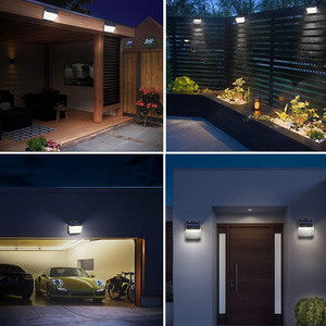 Solar Outdoor Wall <b>Light</b> 2W <b>LED</b> Human Body <b>Sensor</b> Waterproof For Courtyard Home Stair Railing Lighting - Product Image 1