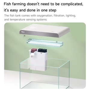 YEEカスタマイズ可能なスマートフィッシュタンク、超白クリアガラス小型水槽、LED水槽ライトとフィルター付き - Product Image 4