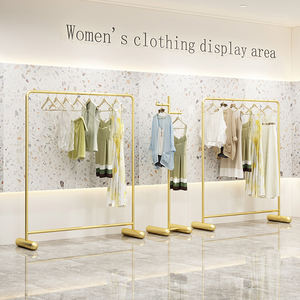Golden Clothing Store's Single-Tier Metal Coat Stand Estante de <span class=keywords><strong>ropa</strong></span> para mujeres y niños Display Floor-Standing Dedicado para - Product Image 1