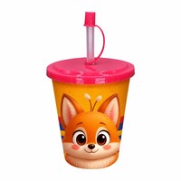 Gobelets en plastique avec couvercle et paille, réutilisables, jus écologique imprimé, vente en gros, mode
