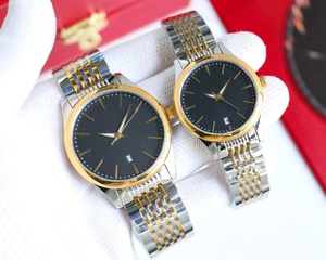 Reloj Mecánico Automático para Pareja, Correa de Acero Inoxidable, Esfera Azul, Visualización de Fecha, Estilo Casual de Negocios, Juego de Relojes de Pulsera para Hombre Omegaes - Product Image 2