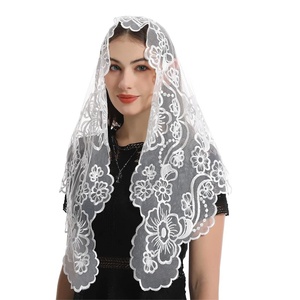 Copricapo da Donna, <span class=keywords><strong>Velo</strong></span> Cattolico Ricamato in Pizzo, <span class=keywords><strong>Mantilla</strong></span> per Chiesa - Product Image 2