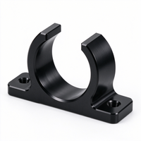 Support de fixation semi-circulaire usiné CNC sur mesure en aluminium anodisé noir, pince demi-arc, fixation structurelle OEM