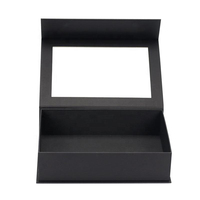 Boîte cadeau noire personnalisée à fermeture magnétique, emballage rigide pliable en papier de luxe avec finition mate pour sous-vêtements, chaussettes, vêtements, chapeaux