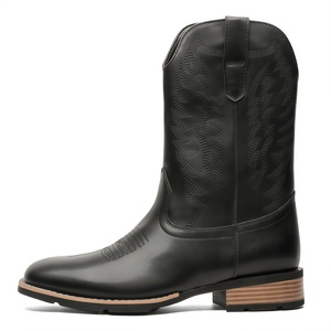 <span class=keywords><strong>Botas</strong></span> <span class=keywords><strong>de</strong></span> Diseño Estilo Western Retro Ecuestres con Punta Cuadrada, Forro <span class=keywords><strong>de</strong></span> Microfibra, Bordado Moderno, Abertura en V y Caña Larga - Product Image 2
