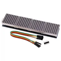 MAX7219 Kit tampilan mikrokontroler 4-in-1, modul 8x8 matriks titik garis 5P DIY LED 5V biru/kuning hijau merah