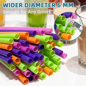 Individually film Wrapped Snow Cone Spoon <b>Straws</b> Portable <b>Disposable</b> Plastic <b>Straws</b> for Slushie Colorful - Product Image 3