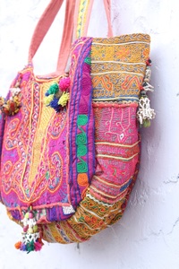 Sac Banjara vintage, sac hobo, pochette, sac à bandoulière ethnique indien brodé à la main, sac à main coloré bohème grande capacité avec fermeture éclair - Product Image 3