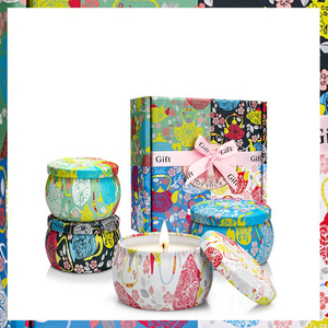 Ventas calientes Venta al por mayor Regalo de lujo Metal Aroma Latas Tarro Vela Cera de soja natural Velas perfumadas - Product Image 2