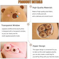 Peluche Capybara, coussin super doux, 6 adorables animaux en peluche Capybara, jouet brun pour garçons et filles, sac à goûter inclus