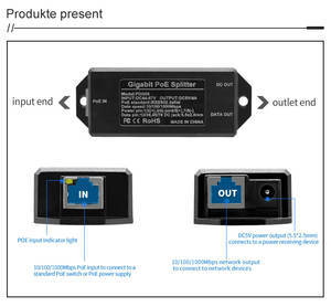 標準ギガビットPOEスプリッター5V 4A IEEE802.3af/at電源アダプターマルチインターフェイスハウジングタブレットルーターIPカメラ用 - Product Image 4