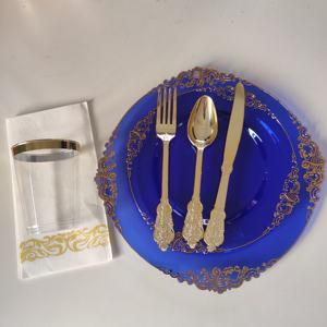 350 pièces pour 50 invités, fête de mariage d'<span class=keywords><strong>anniversaire</strong></span> fantaisie <span class=keywords><strong>vaisselle</strong></span> à bord doré avec couverts ensemble de <span class=keywords><strong>vaisselle</strong></span> <span class=keywords><strong>jetable</strong></span> noir <span class=keywords><strong>rose</strong></span> blanc - Product Image 6