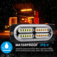 Yosovlamp One Drag Eight Feux de détresse pour capot de voiture, feux latéraux clignotants, 8*24 LED haute luminosité, feux de calandre 12V IP67