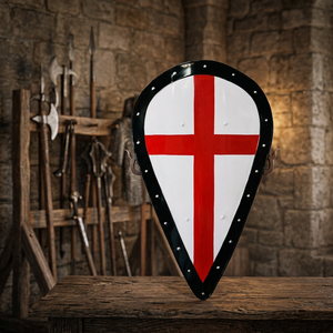 Escudo de la Cruz Roja Medieval, Armadura de Caballero Templario, Calentador de Armadura de Metal Pintado con la Cruz Roja, Arte en Forma de Calentador de Armadura de Caballero Templario Medieval - Product Image 3