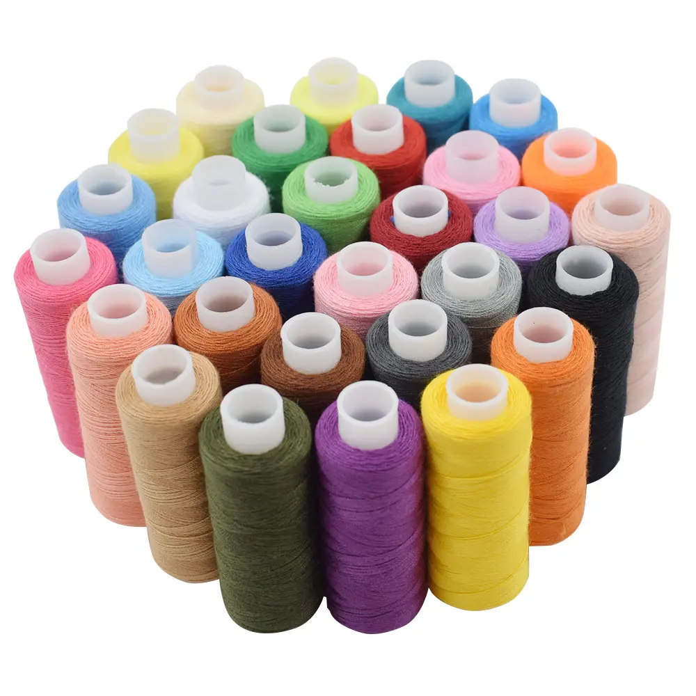 30Pcs 250 Yard Polyester Machine Lage Prijs Aanpasbare Kleuren Naaigaren Borduren Naaigaren Hand Naaigaren